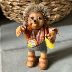Steiff Mecki Hedgehog Doll. Great vintage condition. 7 inches tall